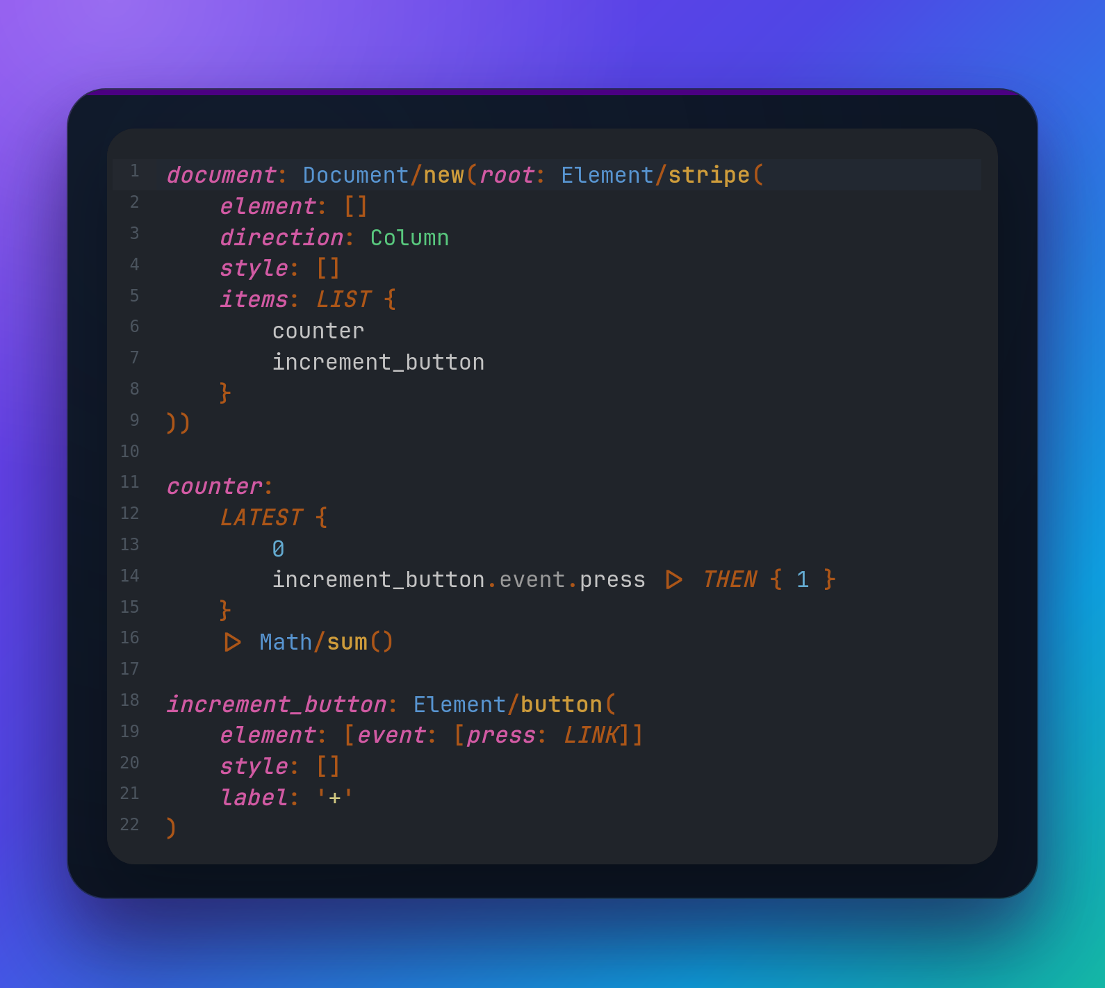 counter code