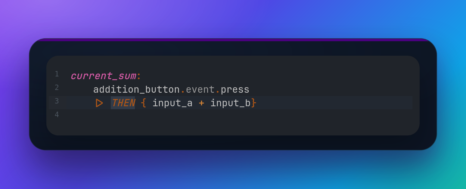 THEN code example